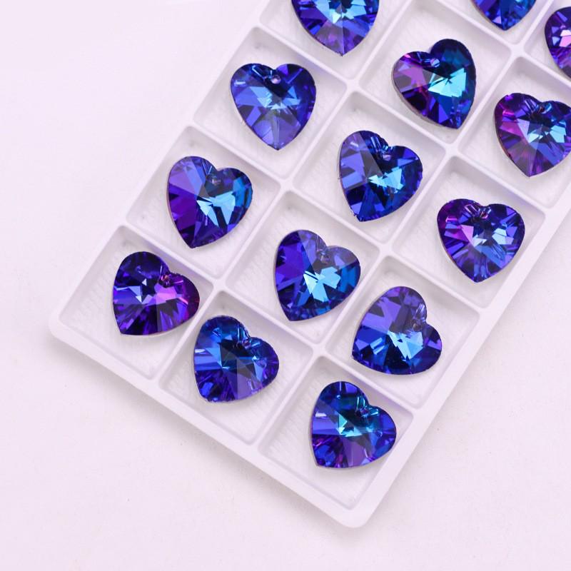 Heart Gem Crystal Rhinestone Pendant for DIY Earrings