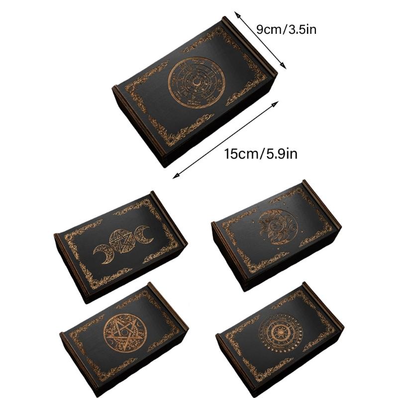 Tarots Deck Game Card Organizers Storage Box Tarots Deck Holder Container Tarots Card Case Holder Wood Tarots Card Box