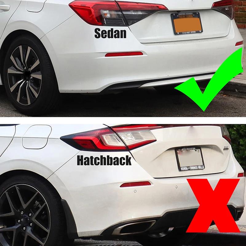 Black/Carbon Fiber Look Rear Bumper Reflector Decorative Frame For Honda Civic 11th Gen 2022-2024 Rear Fog Light Lamp Cover Trim