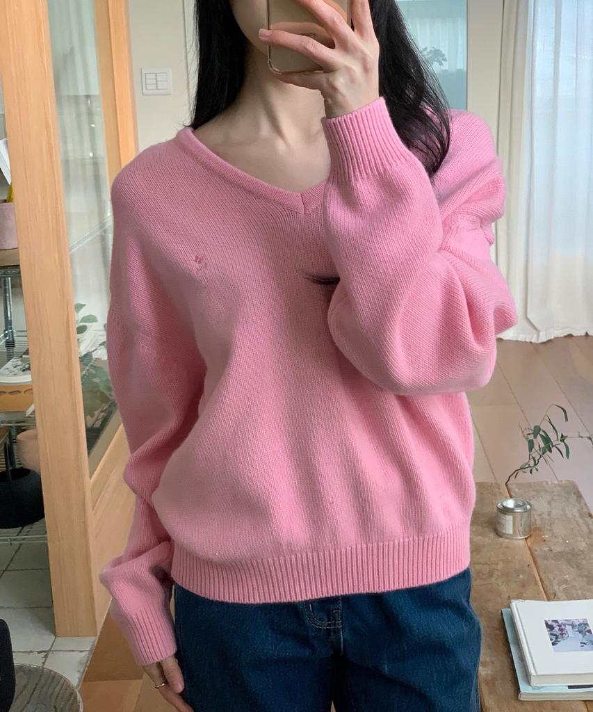 Tudument Essential Wool V-Neck Knit 4Colors