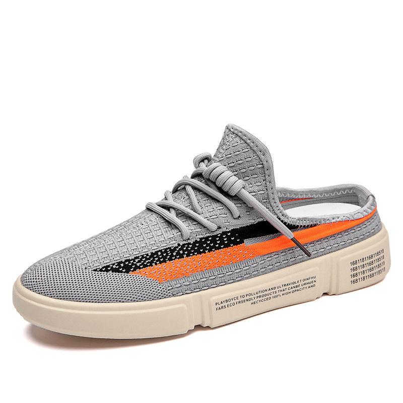 2025 Summer New Men's Breathable Odor-Resistant Mesh Slip-On Backless Canvas Slide Sandals