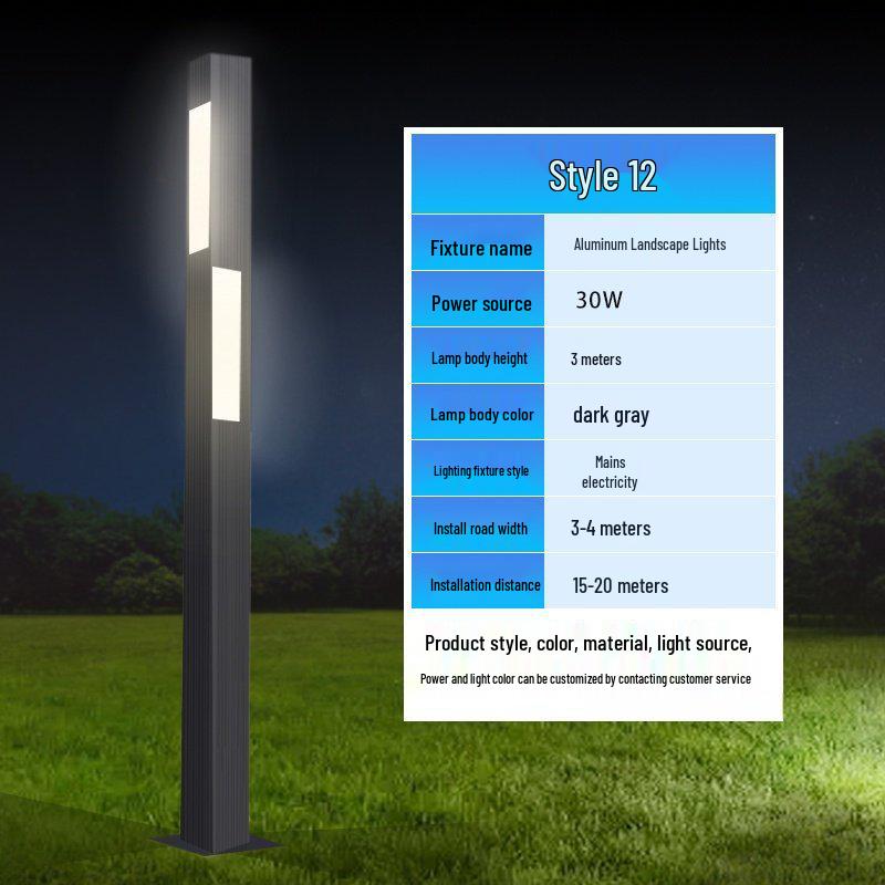 3-Meter Modern Aluminum Solar Courtyard Light - Waterproof & Rustproof for Outdoor Use