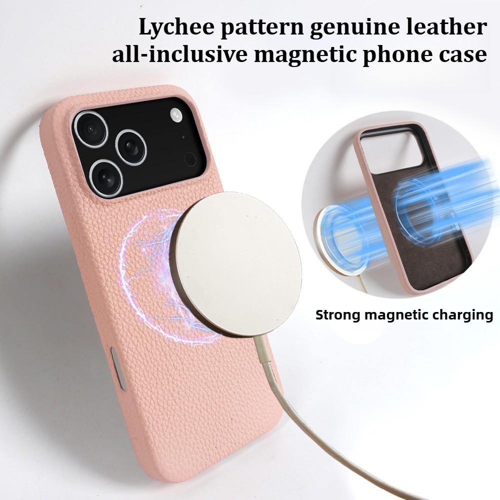 Custodia in Pelle di Vacchetta Magnetica All-inclusive per iPhone 17 Pro Max Air 16 Pro 15 14 13 12 11 Guscio per Cellulare di Lusso di Alta Gamma