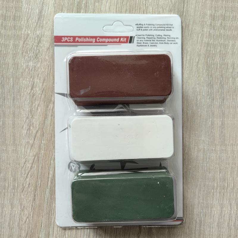 Stainless Steel Polishing Wax Set: Red, Black, Blue, White, Green Wax