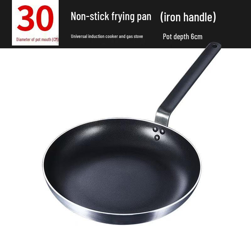 Non-Stick Single Handle Frying Pan for Steak, Eggs, and More - Compatible with Gas and Induction Cookers.