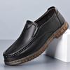 Fashion British Platform Non-slip Men's Loafers Spring Autumn Soft-soled Casual Driving Shoes Designer Solid Color Men Cow Leather Shoes