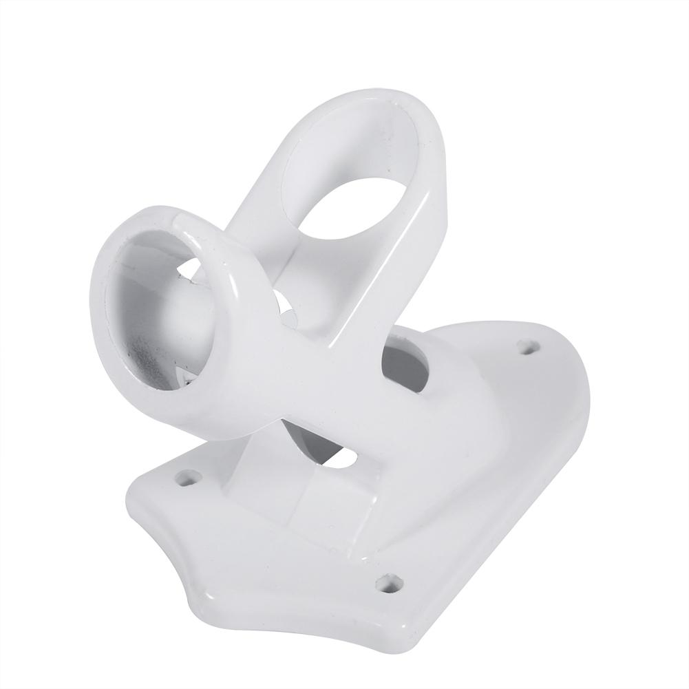 2 Angle Aluminium Alloy Flag Pole Holder Mounting Wall Mount Flagpole Windsock Bracket White