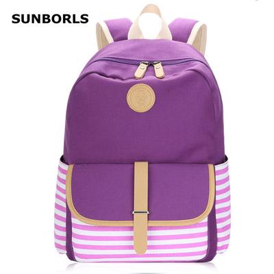 SUNBORLS New Backpack Female Casual School Bag Female Middle School Student Canvas Bag Female Mountaineering Bag Korean Style Ins