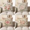 Home Decor Floral Roses Cushion Cover For Home Decor Pattern Cushion Cover Suitable For Sofa Bedroom Car Pillow Cover
