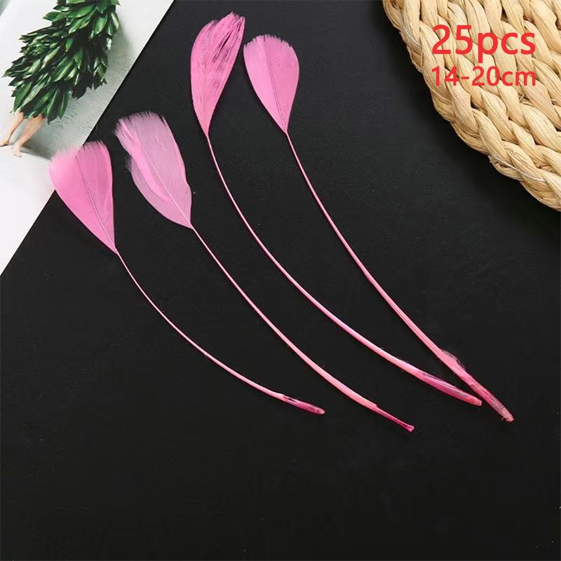 14-20cm Goose Feathers Bulk 25pcs Long Decoration Thin Plumas White Black Mixed Colors Plume For Crafts Hat Vases Carnival House