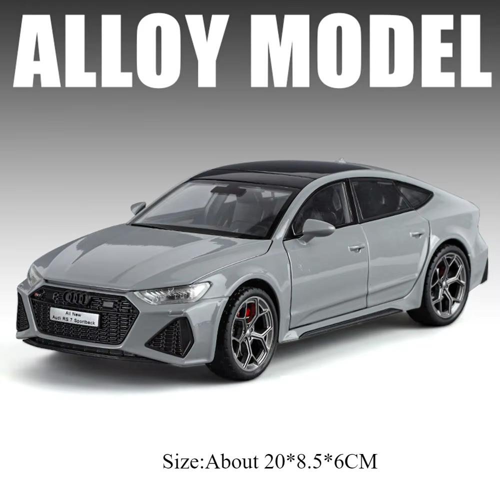 1:24 RS7 Sportback Diecast Model Alloy Toys Car Doors Opened Sound Light Pull Back Front Wheel Steering for Children s Toy Gifts