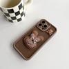 Wind Flash Powder Brown Rabbit Mobile Phone Case For Iphone16Promax Bear Apple 15 All-Inclusive X Anti-Drop