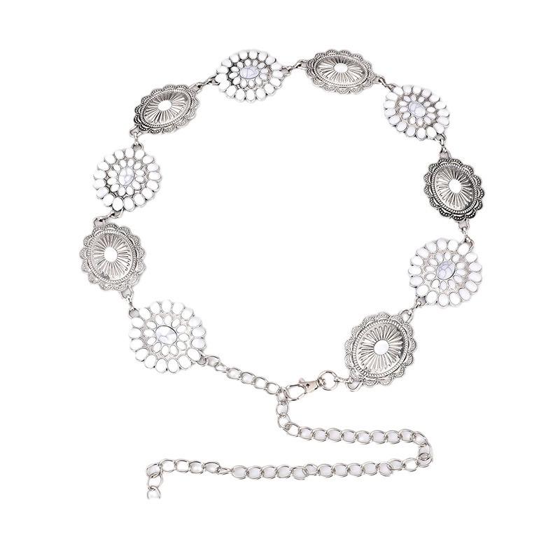 Luxury Women's Metal-Inlaid Waist Chain with Fashionable Design