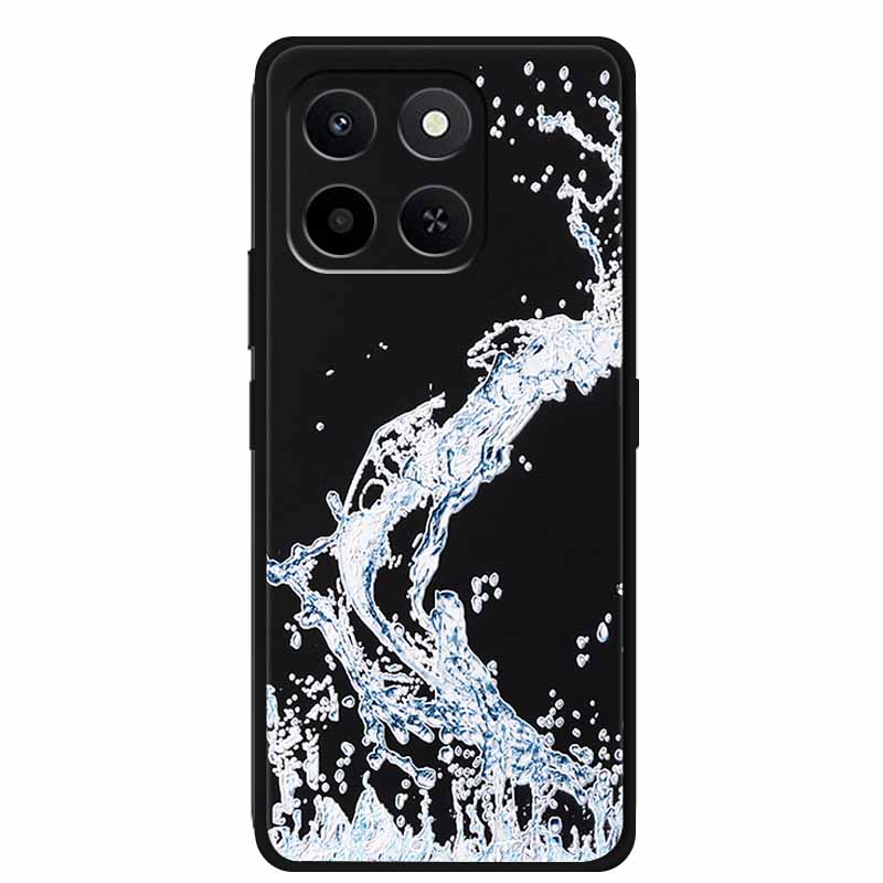 3D Case For Honor X7d 5G Case X 7 d Coque 6.77" Emboss Flowers Black Silicone Soft Back Cover For Honor X7d 4G Cases Shell Funda