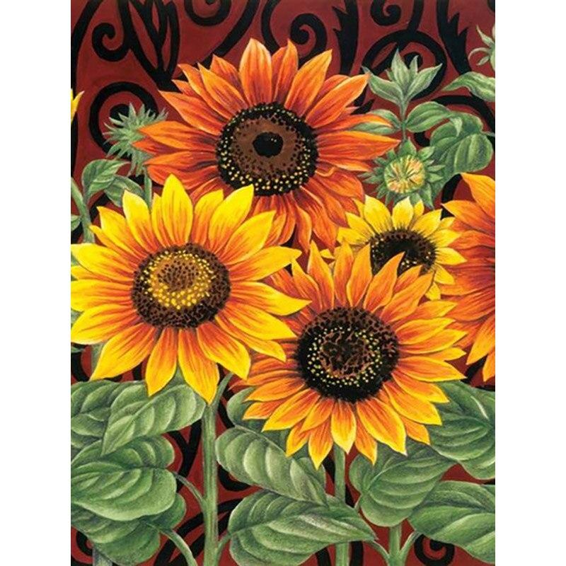 Full 5D Diamond Painting Golden Sunflowers DIY Diamond Embroidery Diamond Mosaic Cross Stitch Kits Home Decor Gift