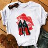 Women's Summer Short Sleeve T-shirt Casual Tops T Shirt Harajuku New Fashion High Heels Personalized Printed