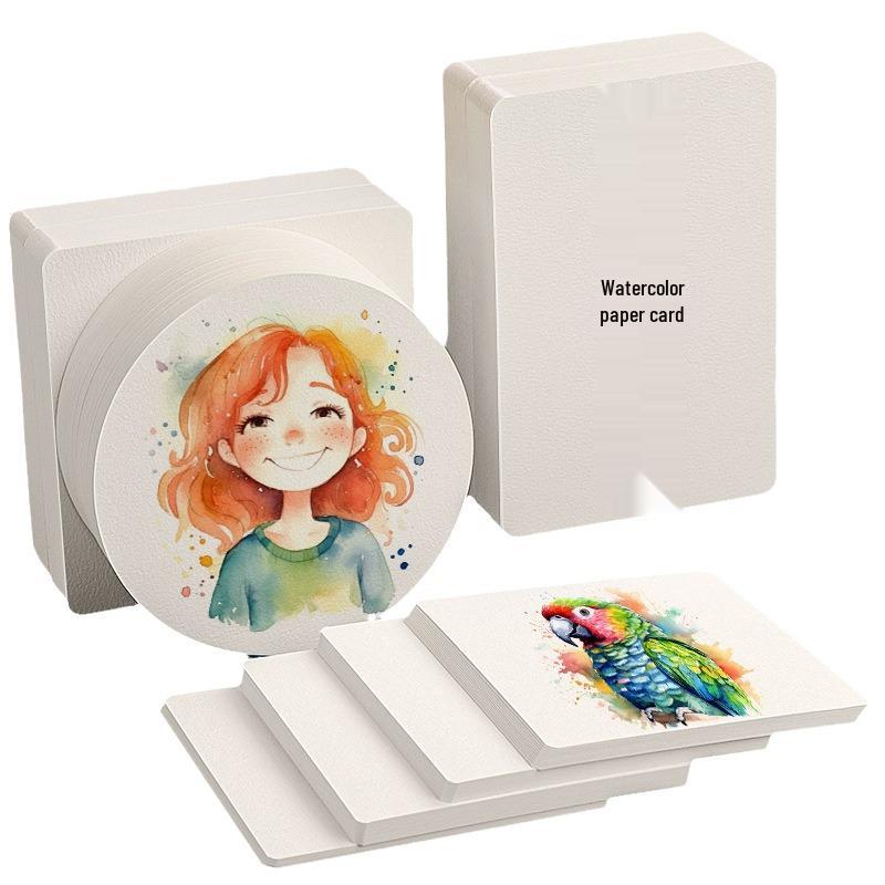 300g Cărți poștale acuarelă: Hârtie din pastă de lemn cu textură medie rotundă și pătrată
