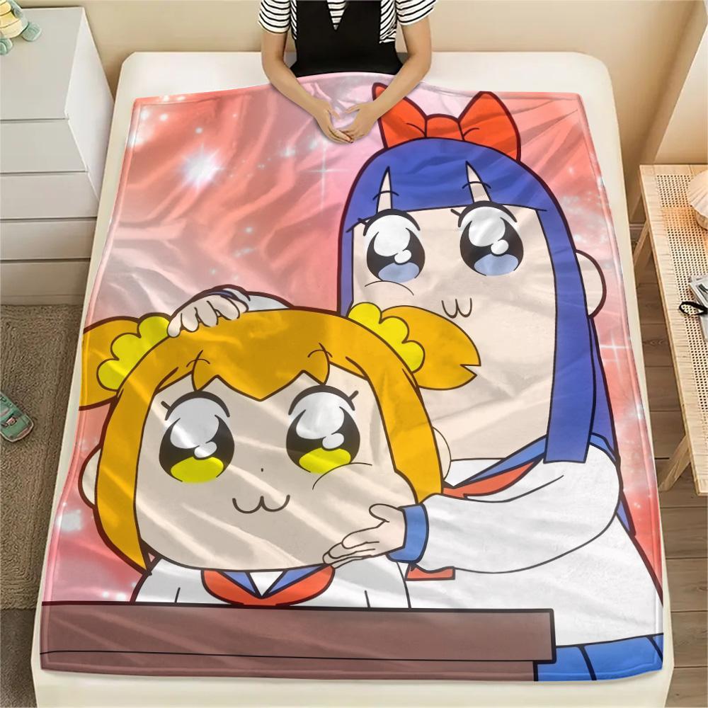 Pop Team Epic  Print Flannel Blanket, High quality Comfortable for All Seasons, Home Decor, Warmth and Comfort