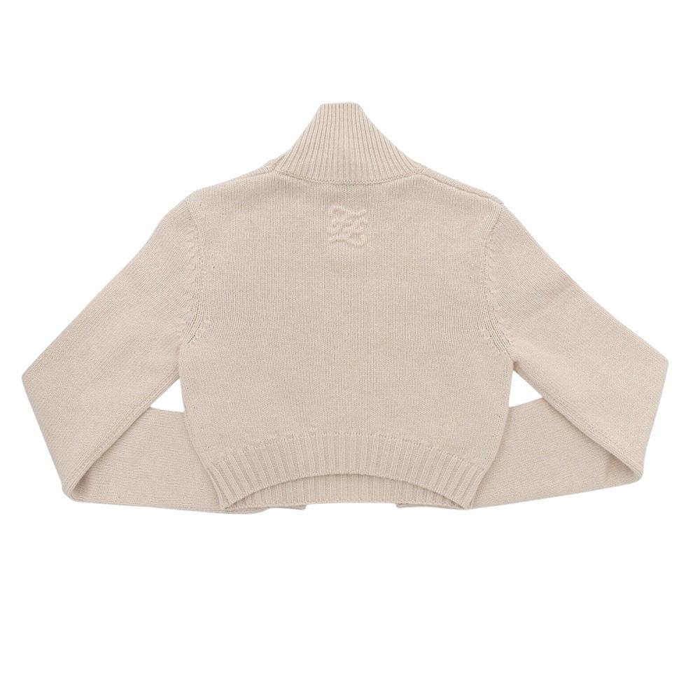 FENDI Good condition Calligraphy cashmere short knit top for women, pink beige, size 36, FZX699 tops 36 pink beigeUsed