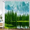 Tropical Rainforest Forest Shower Curtains Bathroom Curtain 3D Natural landscape Fabric Waterproof Bath Curtain with Hooks