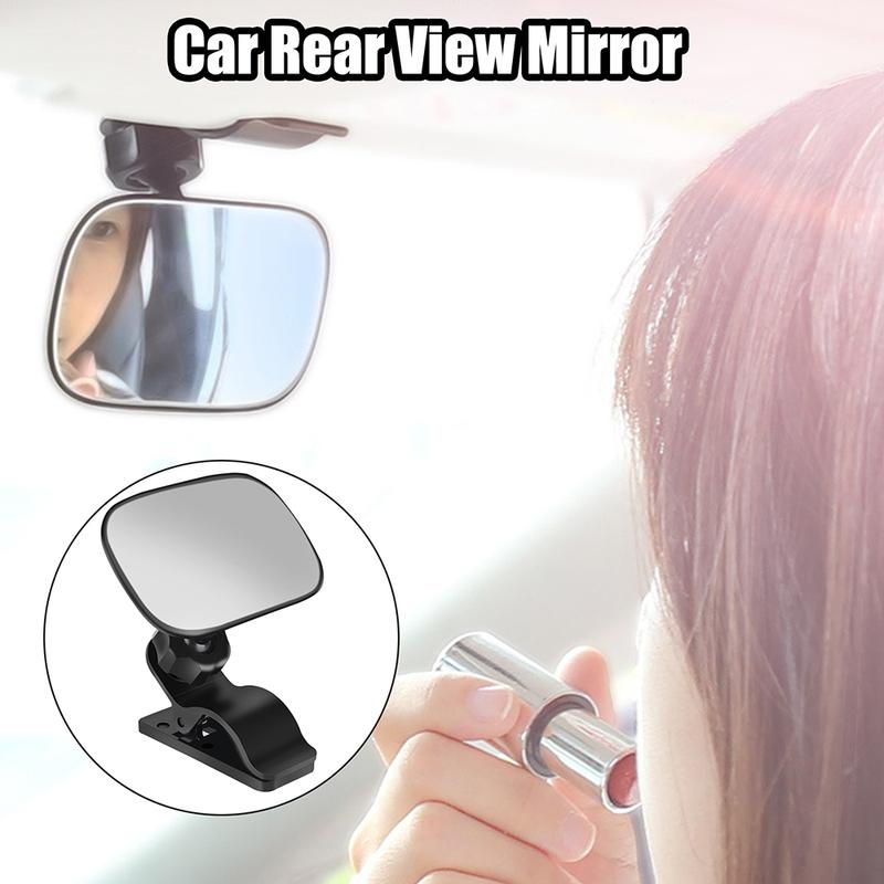 Car Interior Mirrors Baby Kids Safety Monitor Mini Rear View Mirror Makeup Mirror Sun Visor Cilps 360° Rotating Auto Ornament
