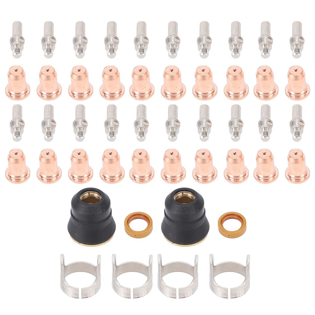 48 Pieces Set Cutting Torch Consumables IPT40 Tip Electrodes Nozzles Shield Cups Stand Off Guide