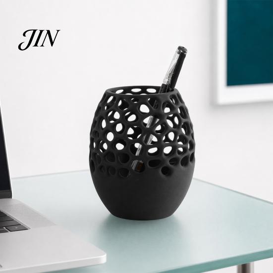 Pen Holder Modern Honeycomb Holder, 3D Printed Hollow Design Writing Utensil Container, Stylish Desk Organizer for Pencils Makeup Brushes And Brush