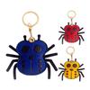 Cartoon Spider Leather Keychain Pendant Creative Spider-Shaped Card Holder Access Card Protective Cover Cute Key And Bag Decoration for Bags Backpacks