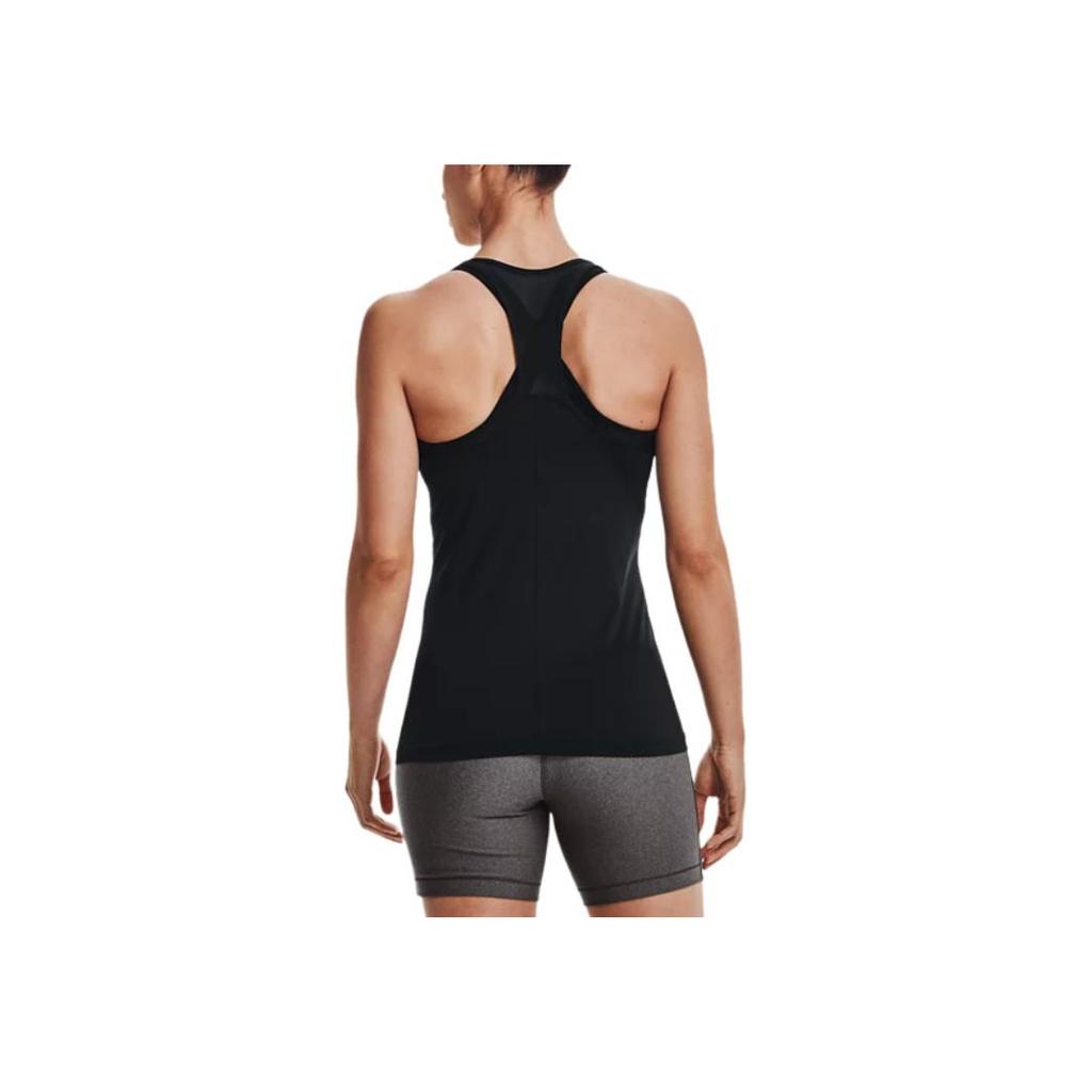 Under Armour Solid Color Round Neck Sleeveless T-Shirt Women tops Black 1328962-001