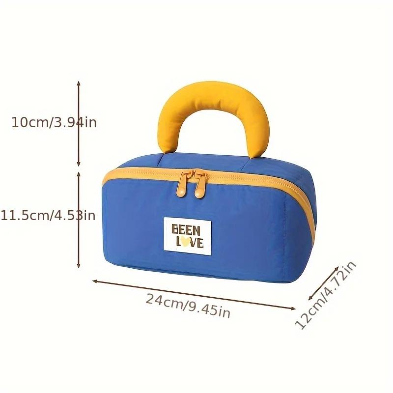 1pc Cosmetic Bag Travel Portable Makeup Organizer Bag Large-capacity Cosmetic Storage Handbag with Zipper Toiletries Bags
