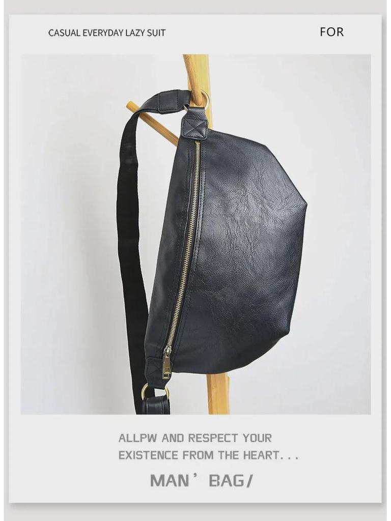 Geantă de piept coreeană pentru bărbați 2024: Geantă Crossbody & de Talie la Modă, de Mare Capacitate