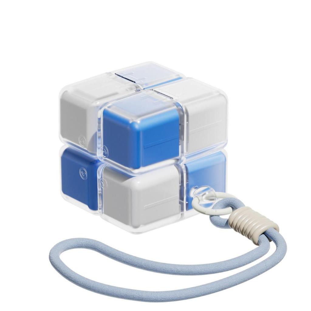 Rubik's Cube Pill Box with Lanyard: Portable Weekly Medicine Organizer and Sealed 7-Day Pill Dispenser