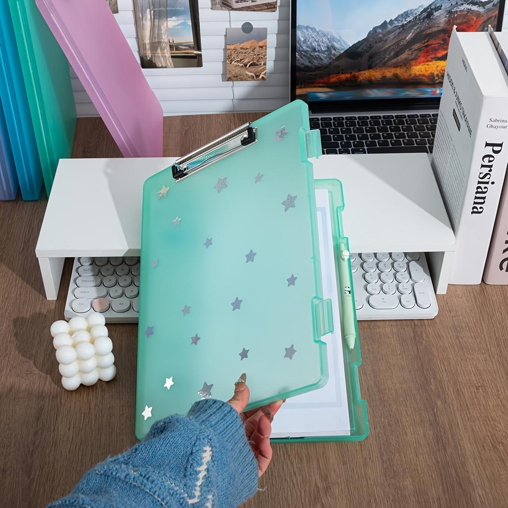 Star Stickers A4 Folder for Office Documents, Designed for Students to Organize Test Papers and Study Supplies