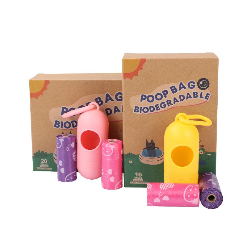 Scented Degradable Pet Waste Bags with Dispenser for Outdoor Use