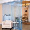 100x200CM Living Room String Curtain Shiny Tassel Silver Line Cortinas Solid Color Window Home Door Divider Curtain