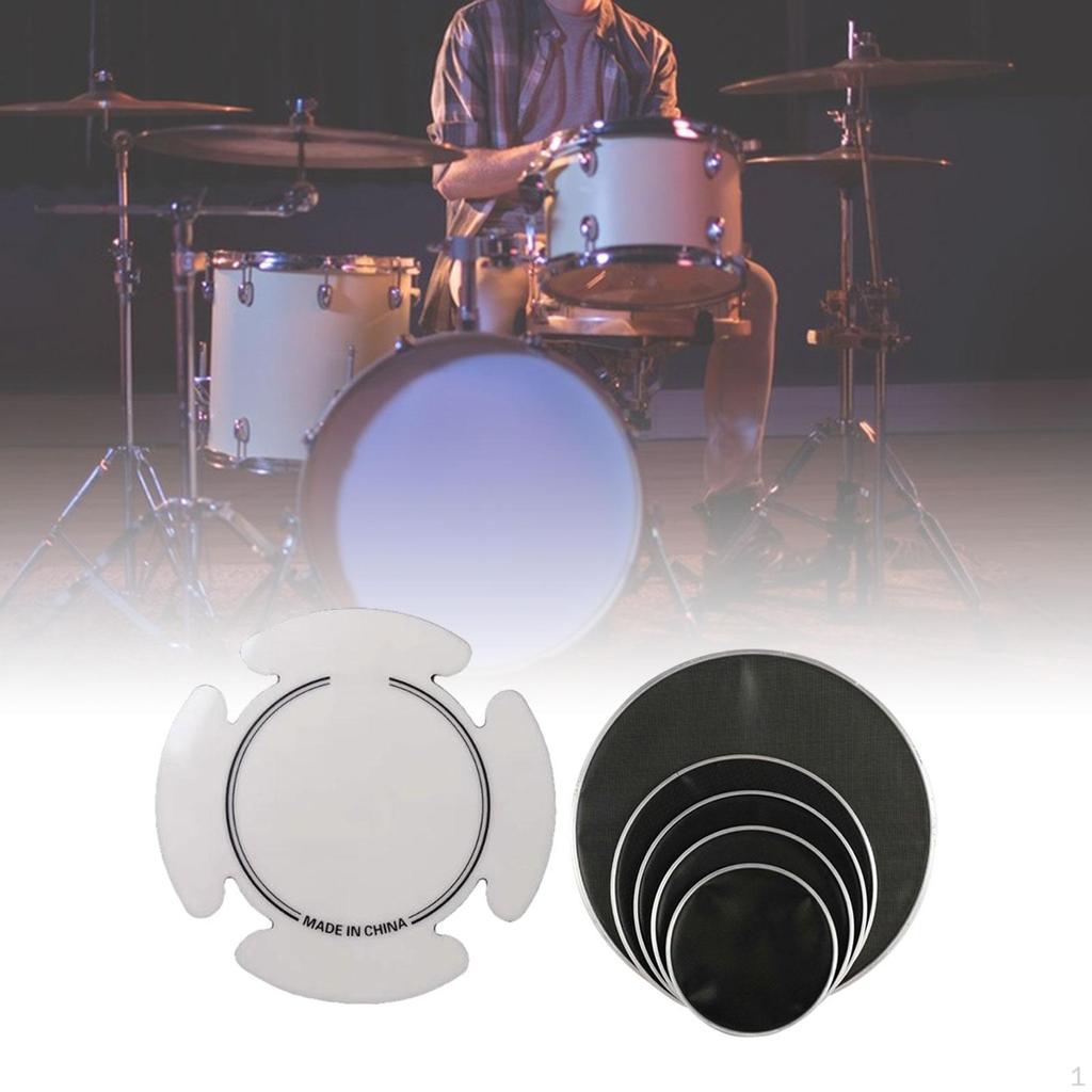 5 Pieces Bass Drum Head Silent Mute,Reduces Volume,Double Mesh Skin Professional for