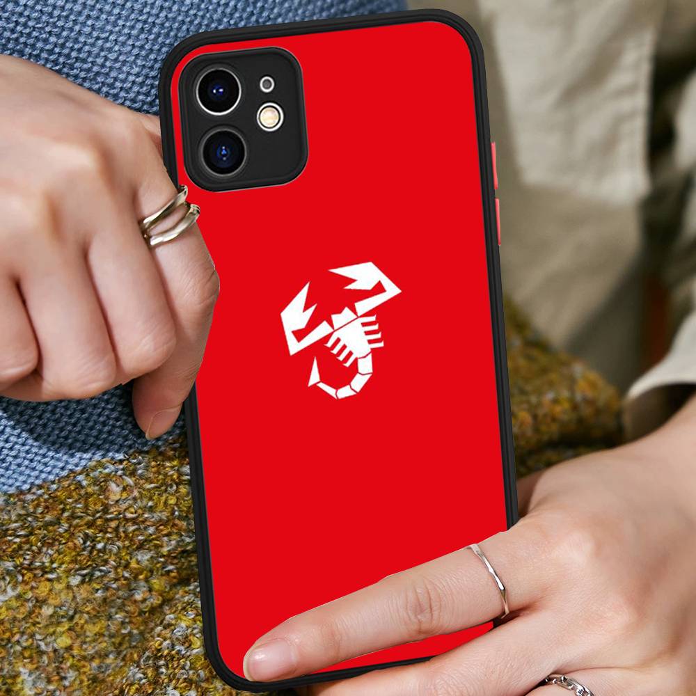 A-Abarth LOGO Matte Transparent Phone Cover For IPhone Case 16 15 14 13 12 11 Pro Max X XS Max Plus