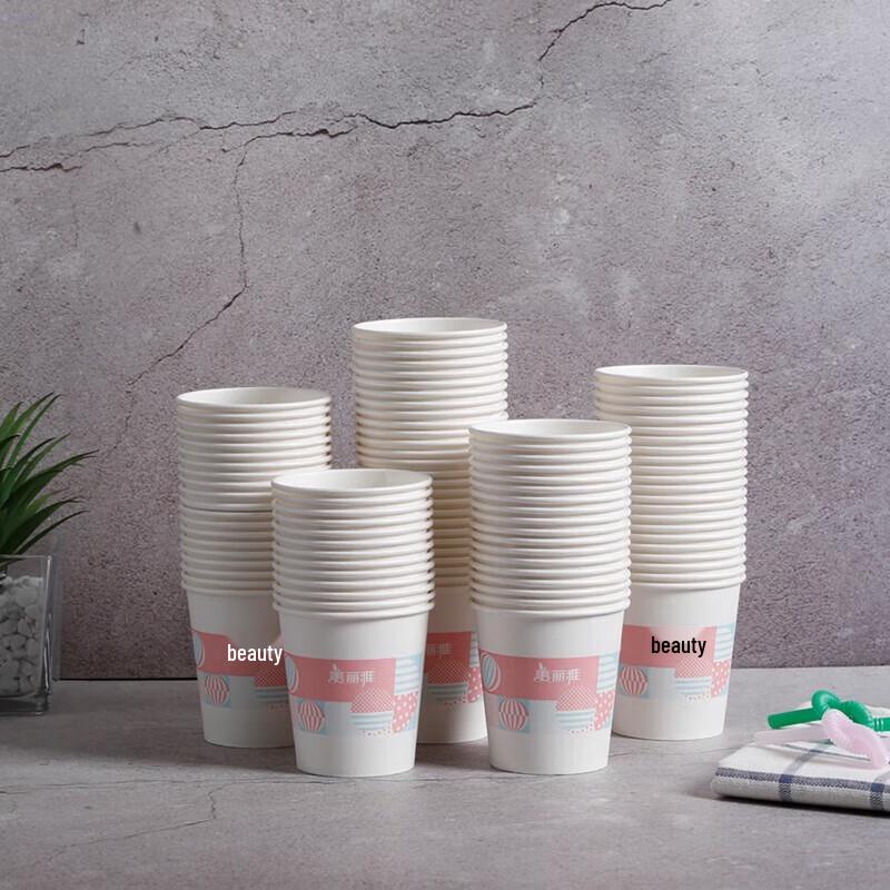 Meiliya Disposable Paper Cups (210ml, 100 Count)