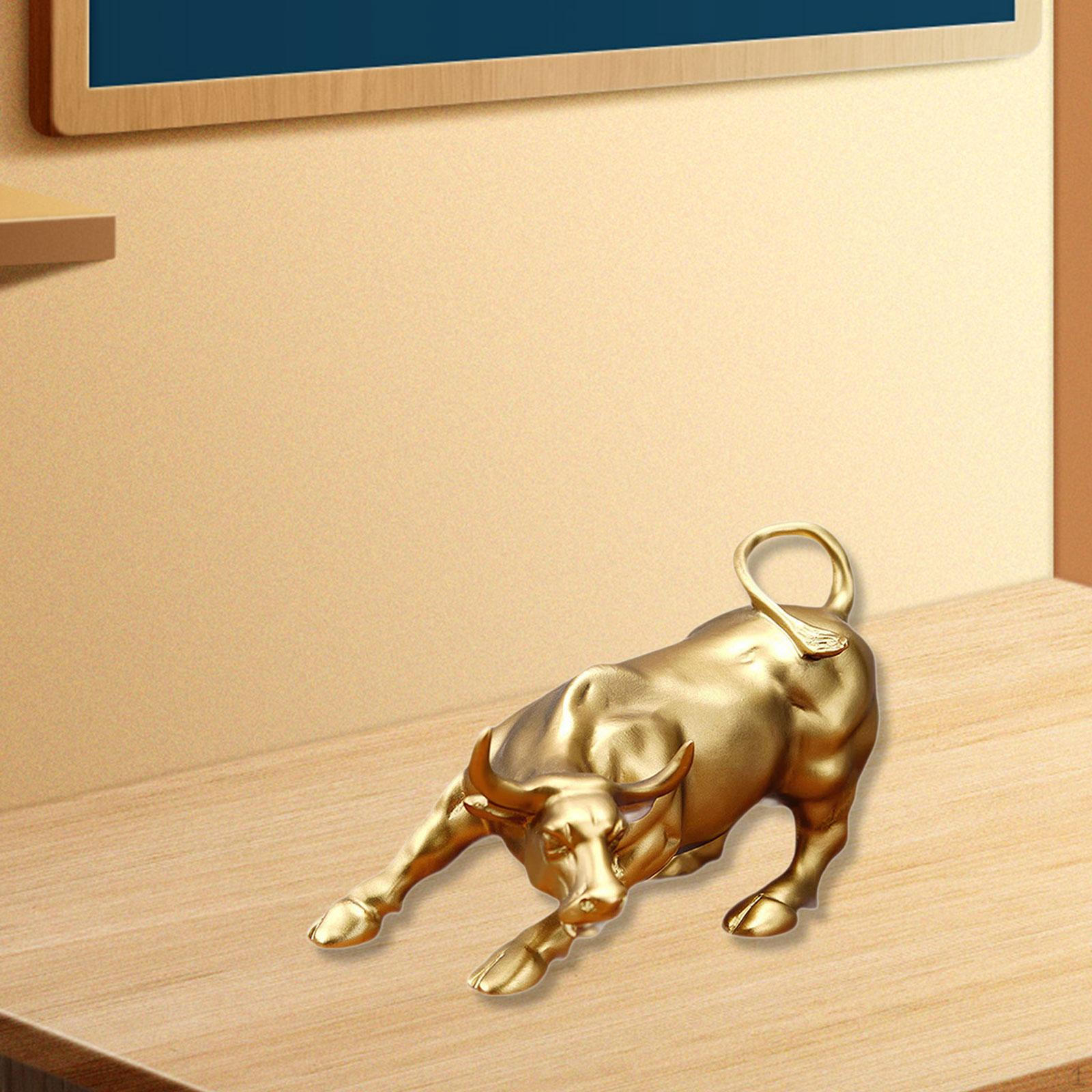 

Resin Ox Figurine Fengshui Ornament 7.68x5.12x5.12inch Lightweight Decorative Handmade Craft for