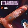 Huge Realistic Silicone Penis Female Masturbator - 4 In 1 Function Heating Vibration Telescopic Rocking Mode For Hands-Free Play And Satisfying Female
