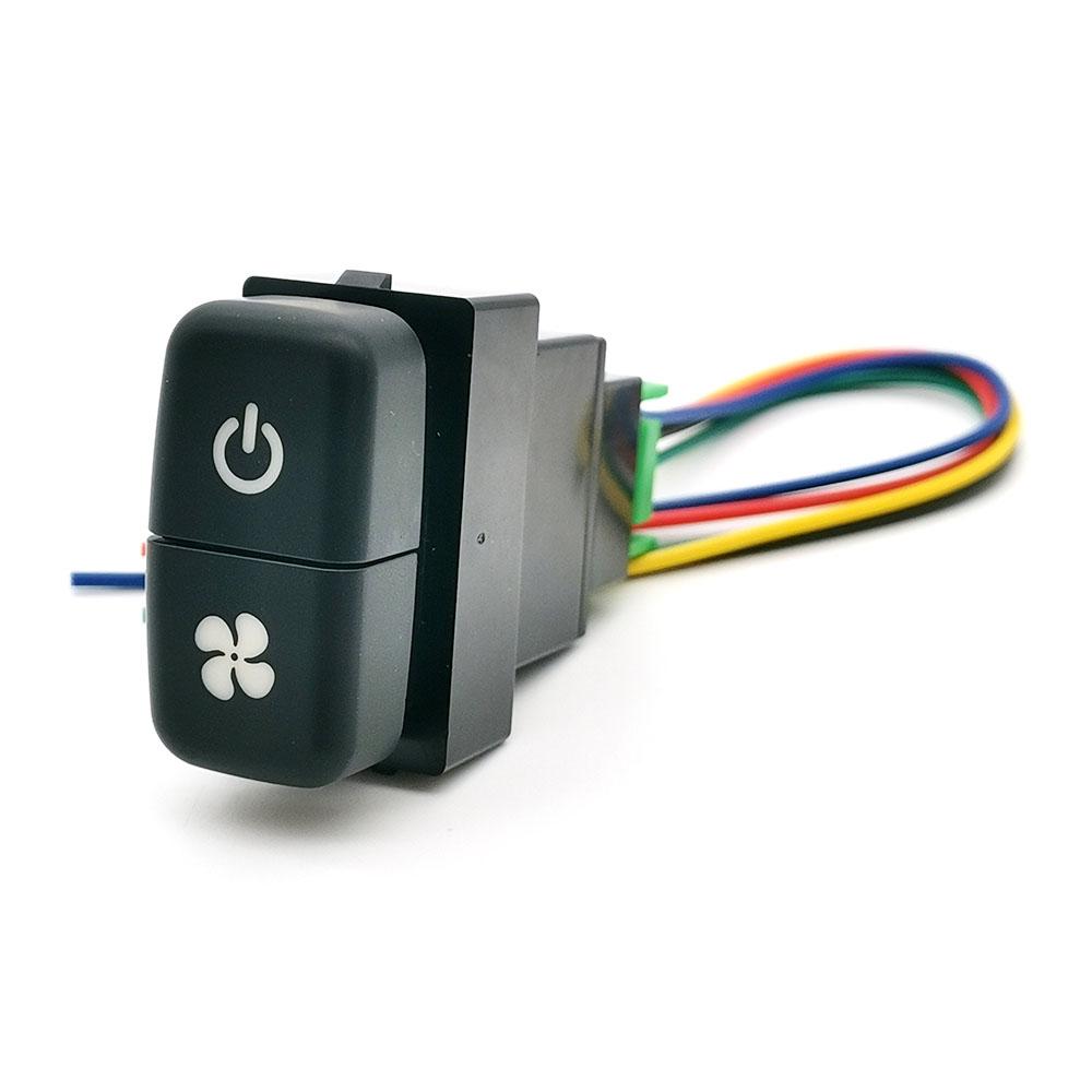 1PC Dual Switch LED Power Fan Front Rear Light Switch Button with wire For Mitsubishi Pajero V73 V93 Lancer Outlander ASX L200