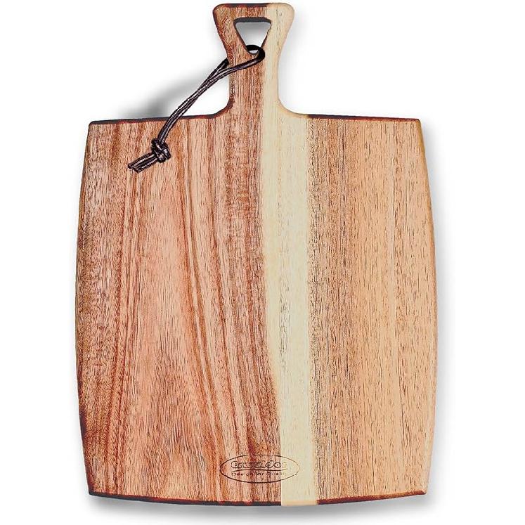 Acacia Wood Cutting Board -12  Round cutting board with Handle.charcuterie boards-Serving Board-Pizza Board-Cheese Board.decorative cutting boards Rectangular board