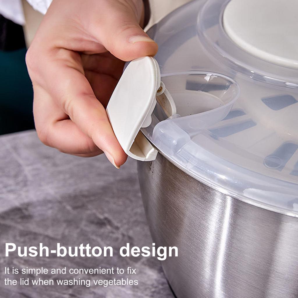 Centrifuga per Insalata Acciaio Inossidabile Rotativa Asciuga Insalata Mixer per Insalata 5L Disidratatore Multifunzionale con Cestello Filtro e Coperchio