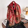 Women S Ethnic Style Court Paisley Print Tassel Long Scarf Elegant Shawl