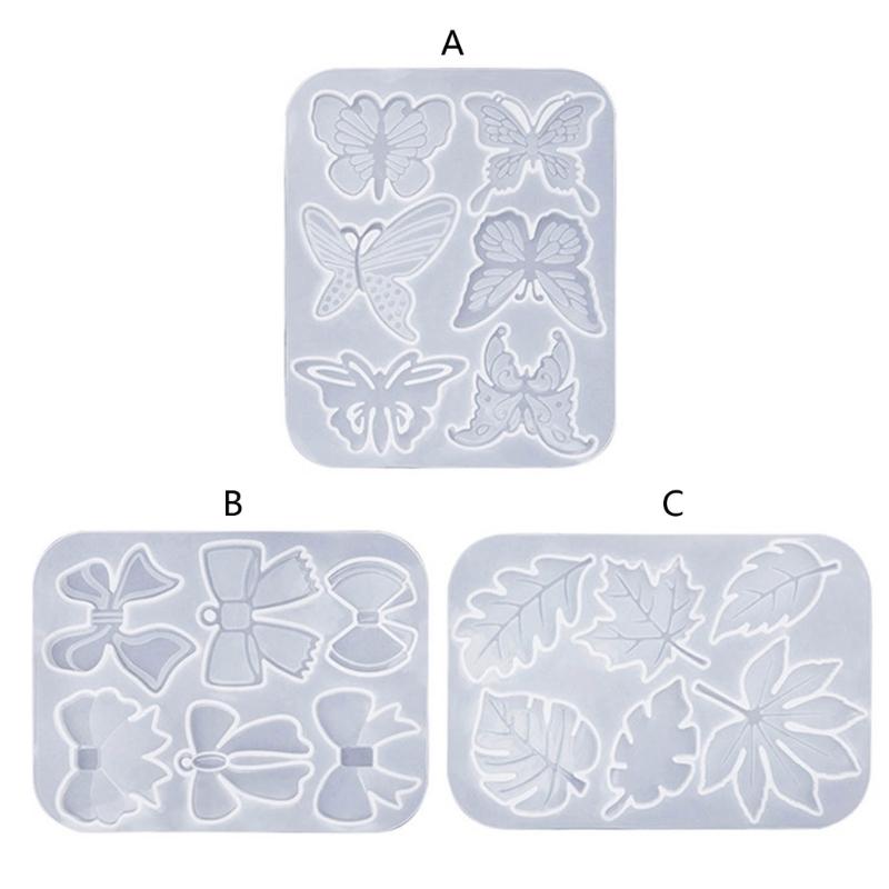 Butterfly Leaves Bow Silicone Mold Decorative Pendant Mold Handmade Epoxy Silicone Mold Epoxy Resin Molds Making Crafts