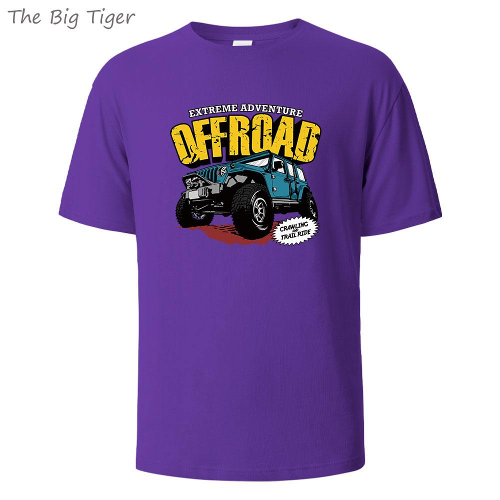 Offroad Vehicle Printing Comfortable Cotton Tshirt Men Simple Crew Neck Design Soft Breathable Short Sleeve Basic Mens Tshirt