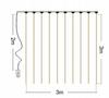 LED Light Curtain 3x3M Warm White Control