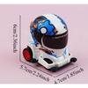 1PC Children's Small Toys Cartoon Solid Color Colorful Four-wheel Drive Pull-back Racing Helmet Car