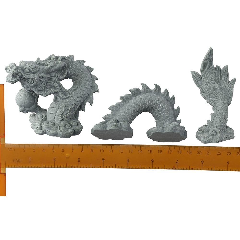 Three-Section Hiding Rock Artificial Landscape Design Fish Tanks Chinese Dragon Statue  Fish Bowl