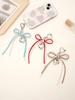 Ins New Leather Rope Love Bow Pendant Phone Case Keychain Hanging Accessories Love Buckle Phone Hanging Rope